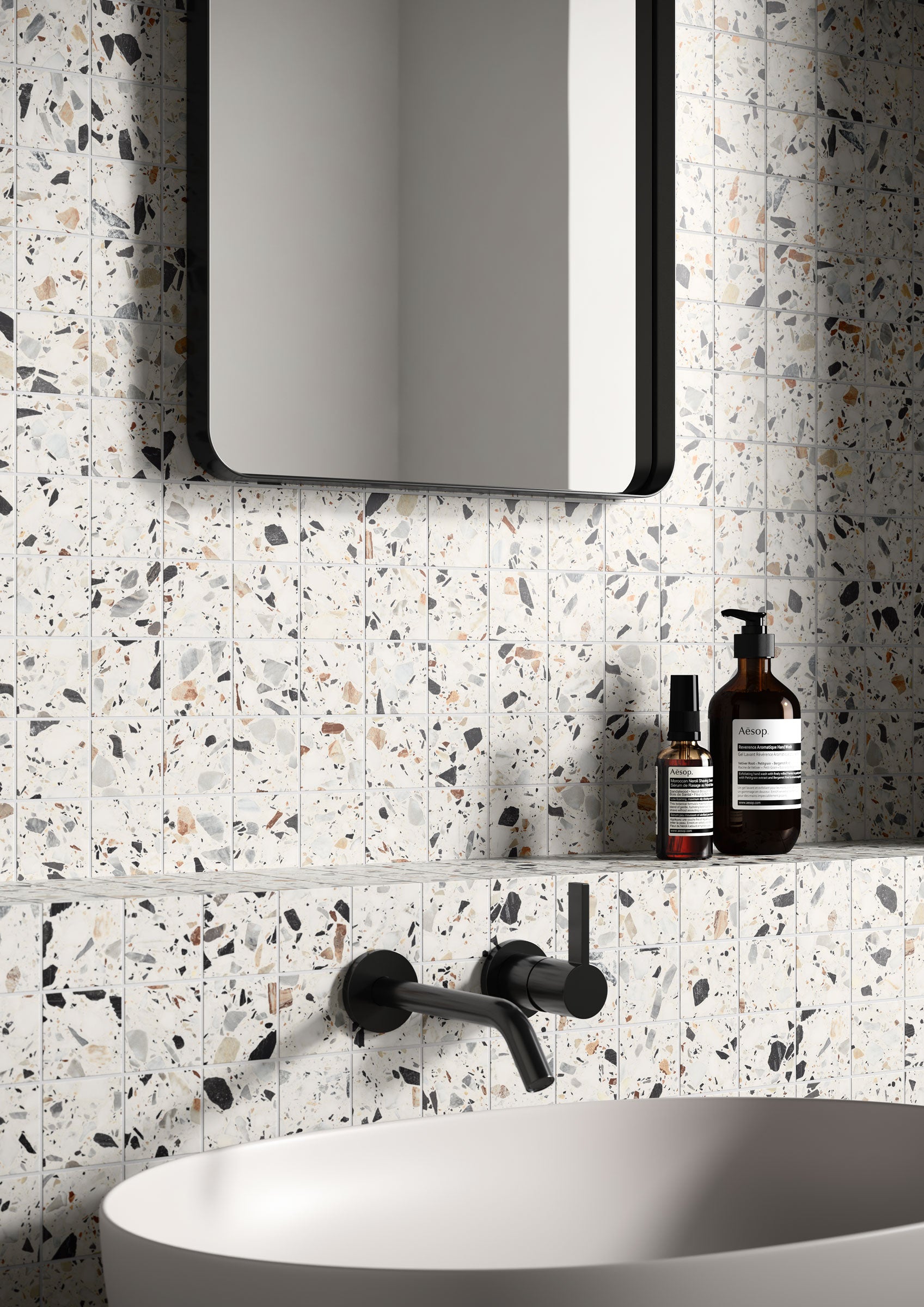 Terrazzo Allure™ 2x2 Matte Porcelain Mesh Mosaic Tile in Venice