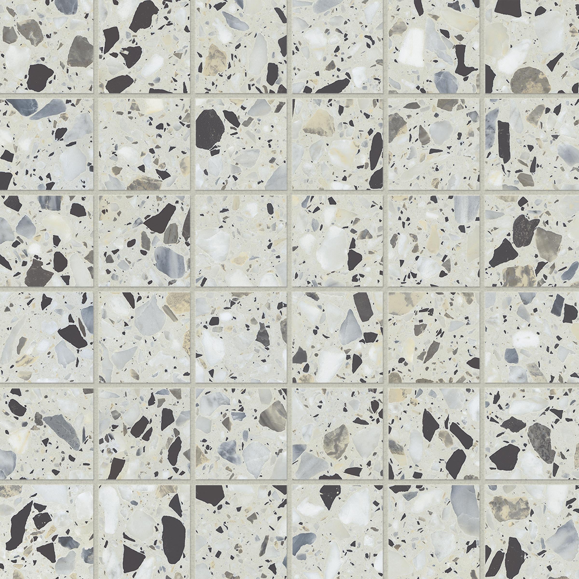Terrazzo Allure™ 2x2 Matte Porcelain Mesh Mosaic Tile in Azure