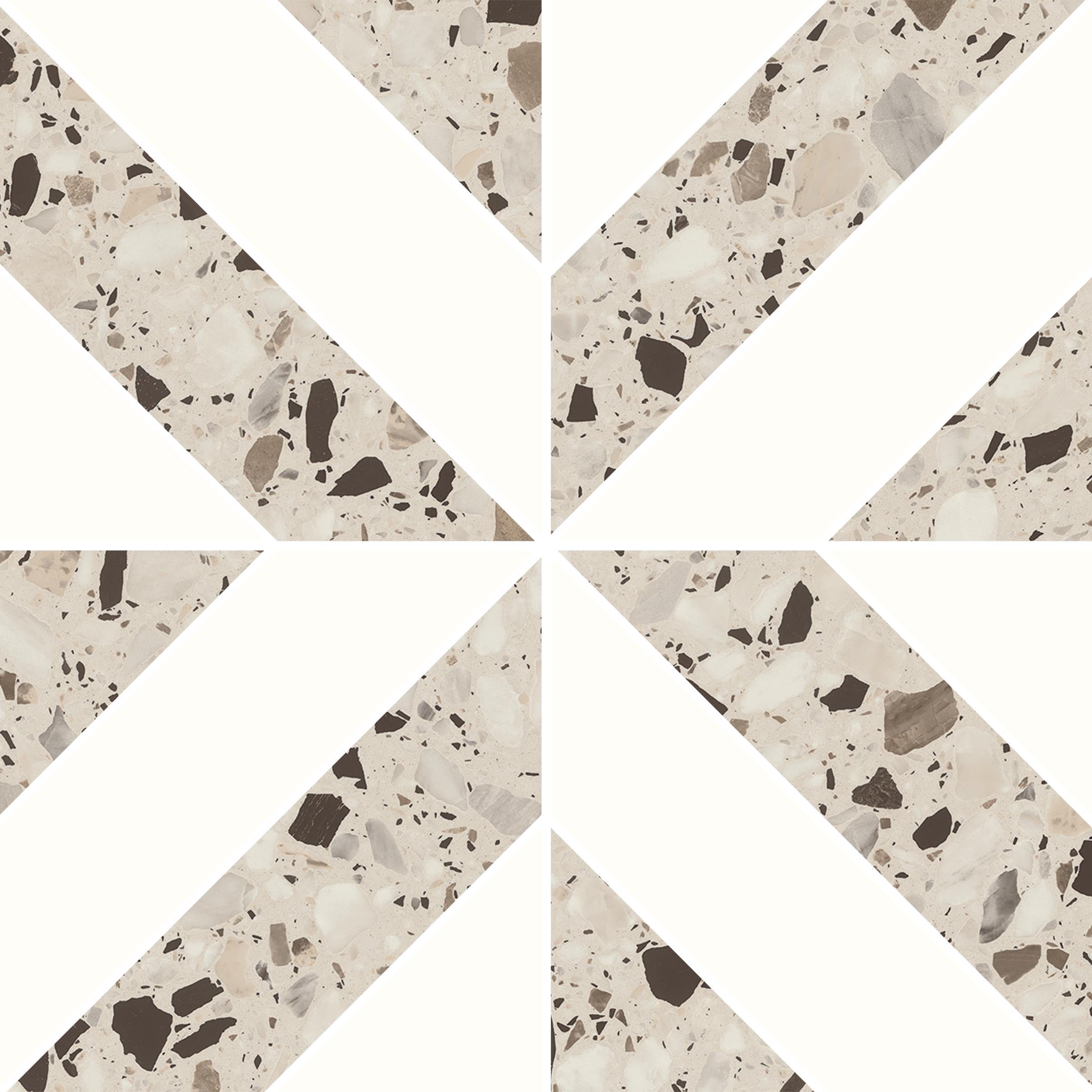 Terrazzo Allure™ 12x12 Matte Iconic Deco Porcelain Tile in Dune