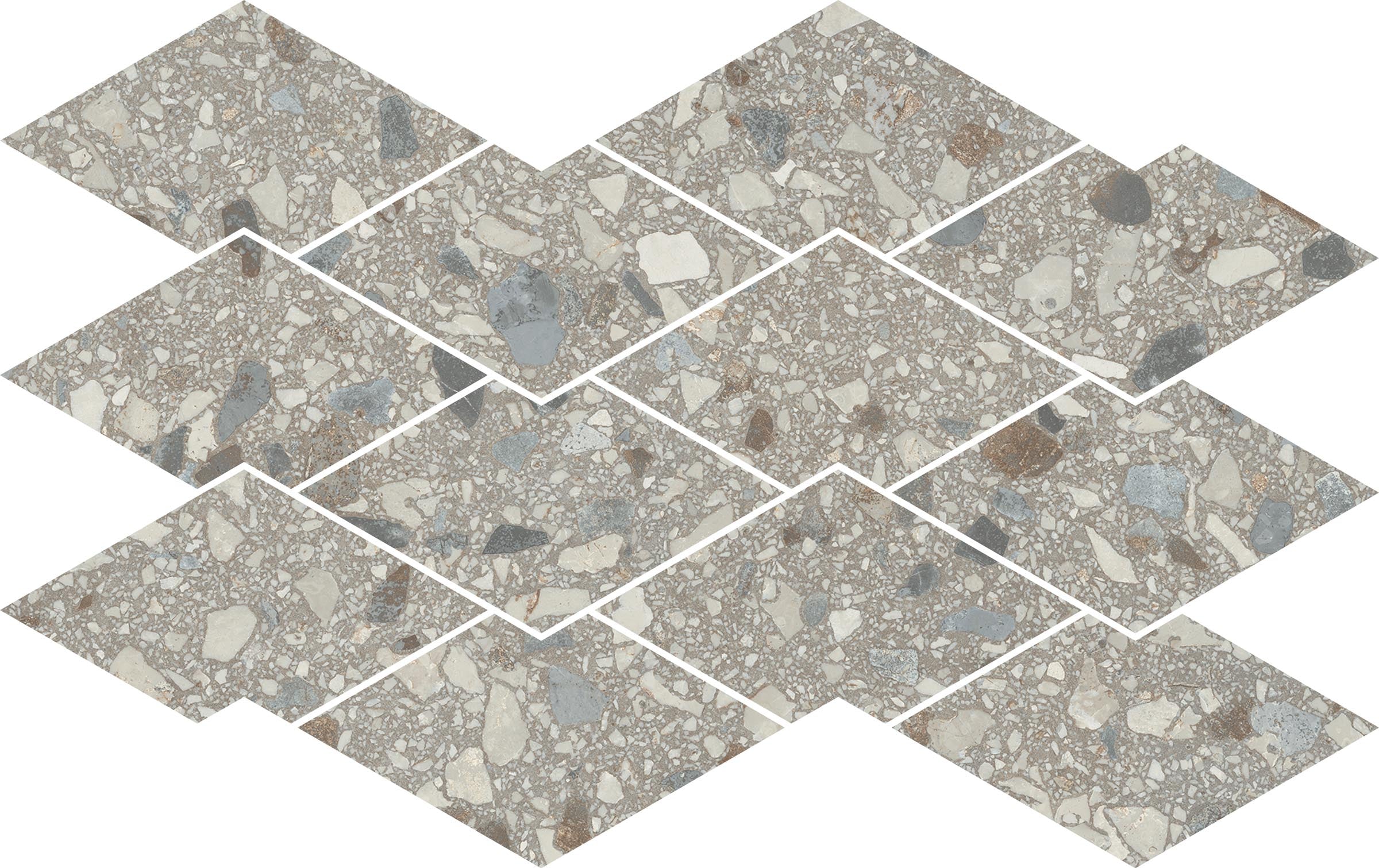 Terrazzo Allure™ 10.5x17 Matte Diamond Deco Porcelain Tile in Stonehenge