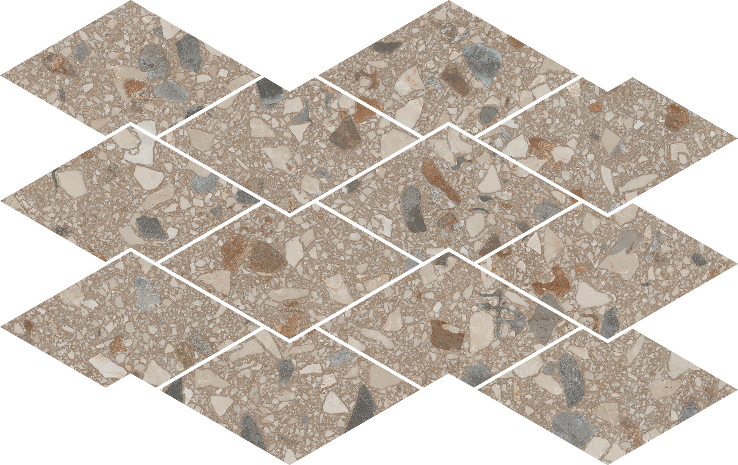 Terrazzo Allure™ 10.5x17 Matte Diamond Deco Porcelain Tile in Tortoise