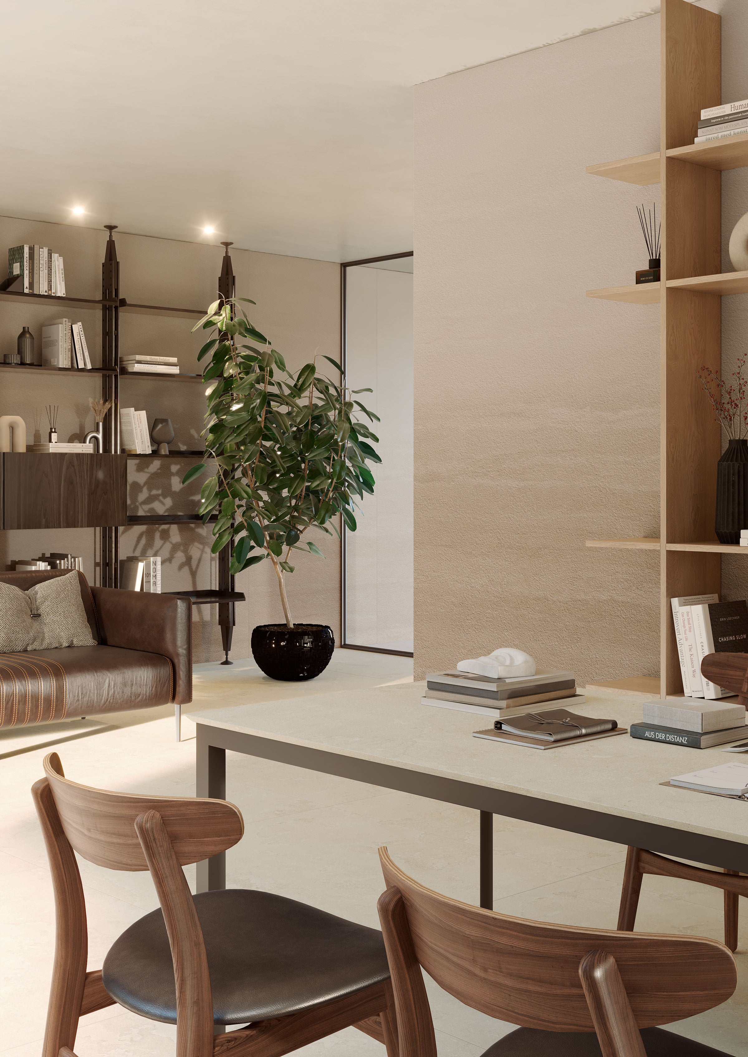 EcoStone 48x48 Matte Porcelain Tile in Cross-Cut Jute