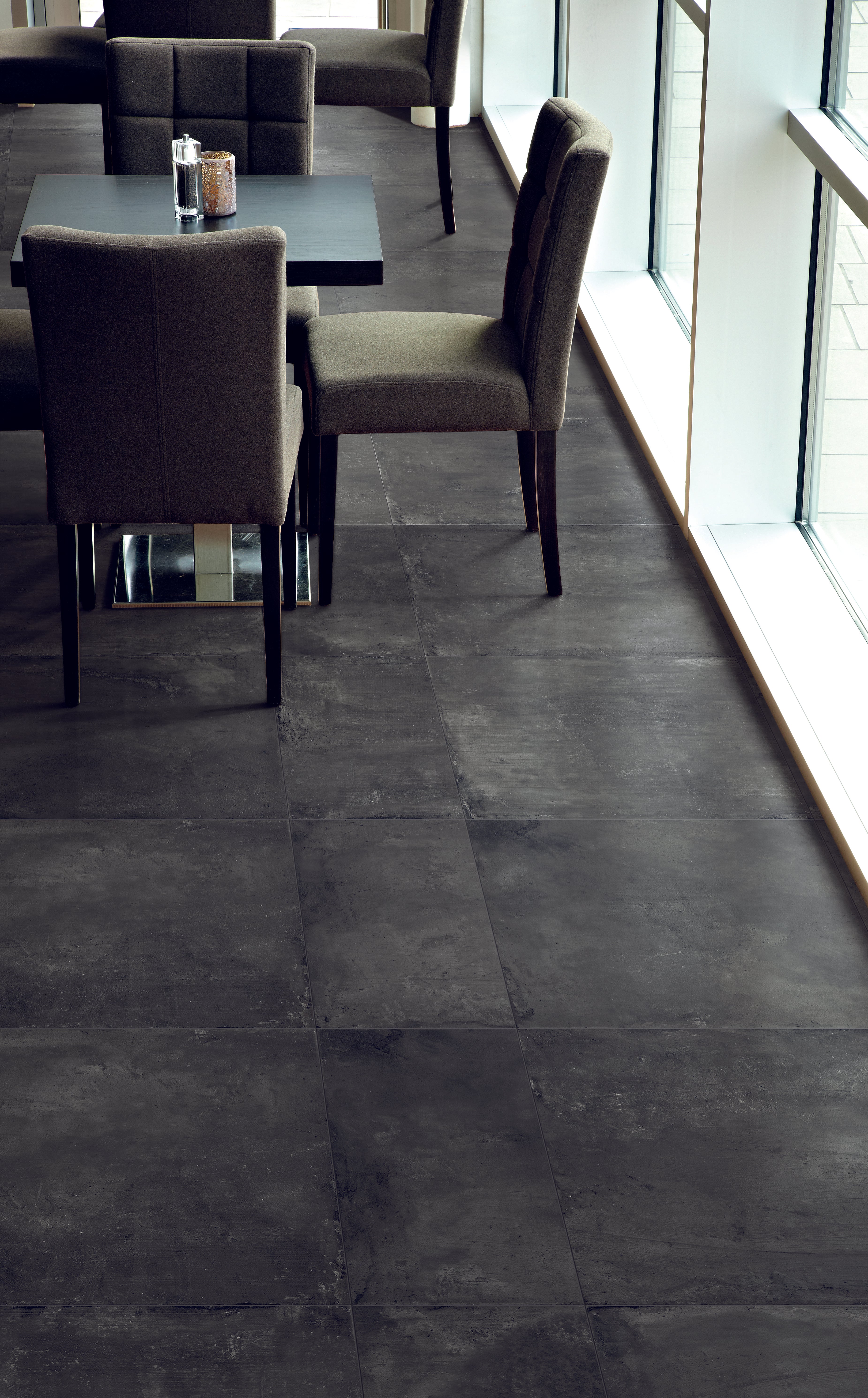 +One 12x24 Polished Porcelain Tile in Coal