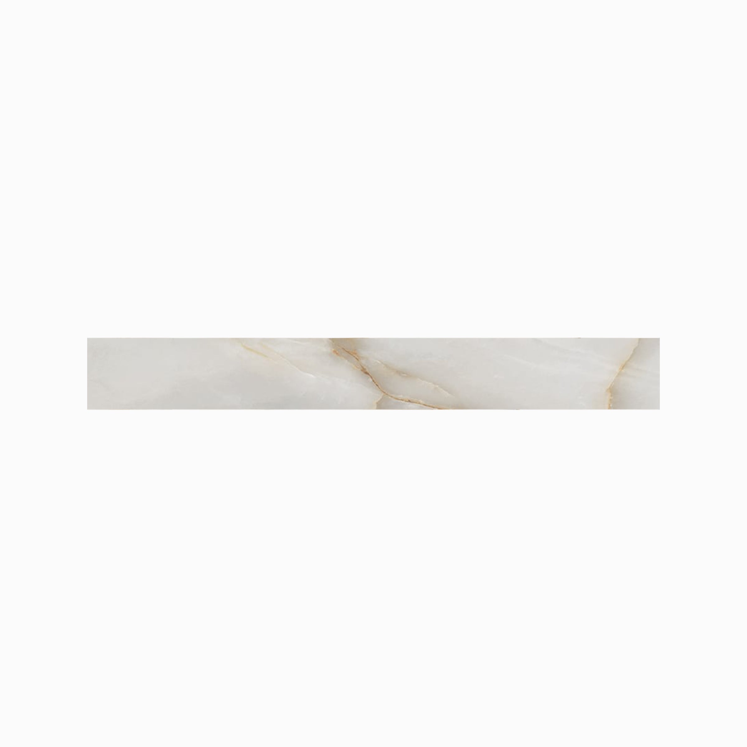 Onyx 3x24 Polished Porcelain Bullnose Tile in Light Grey