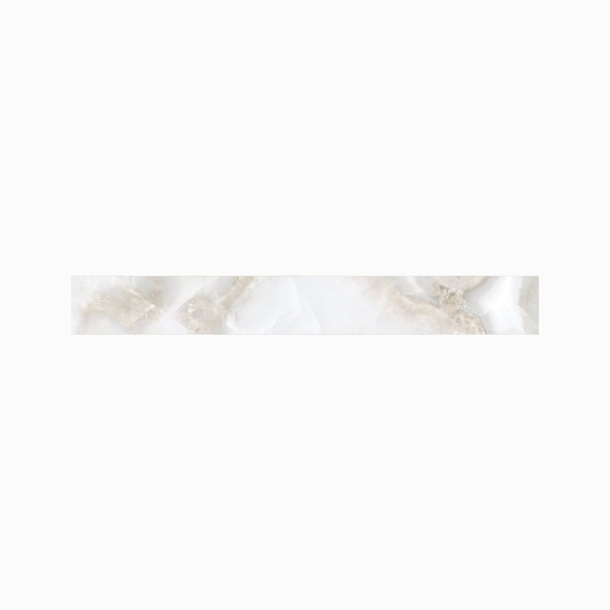 Onyx 3x24 Polished Porcelain Bullnose Tile in White