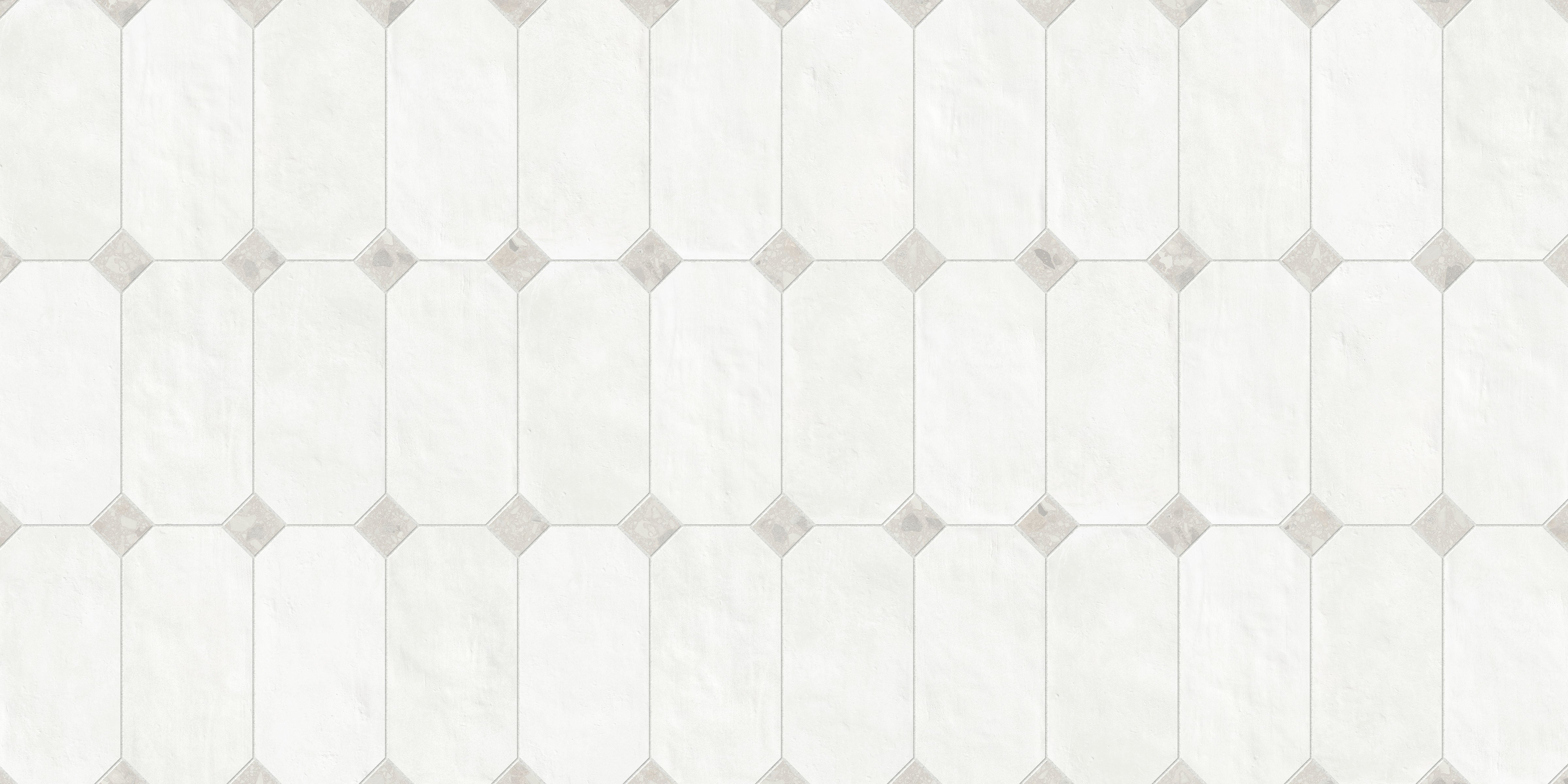 Shapes 13x13 Matte Porcelain Palace Royale Tile in Whisper