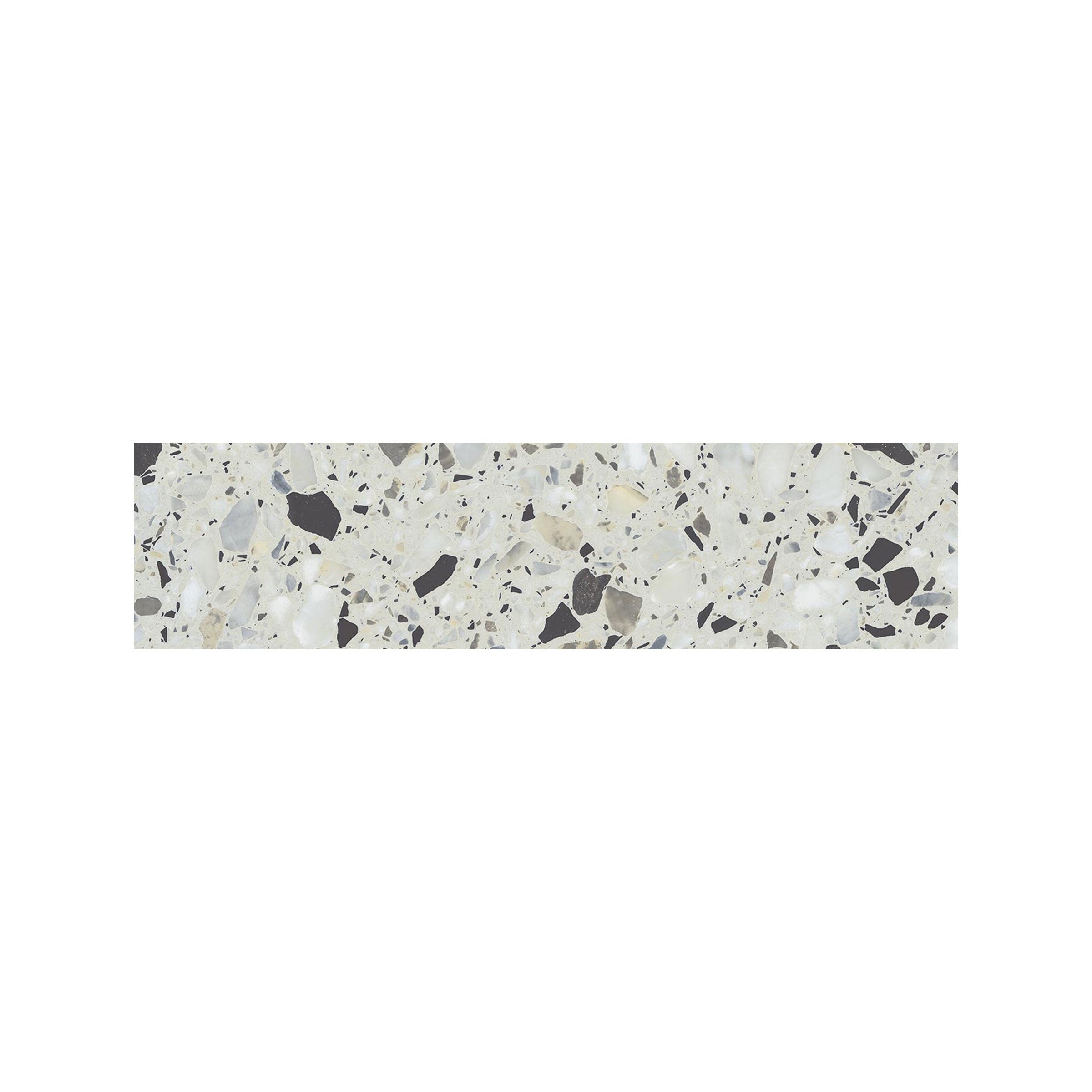 Terrazzo Allure™ 3x12 Matte Porcelain Bullnose Tile in Azure