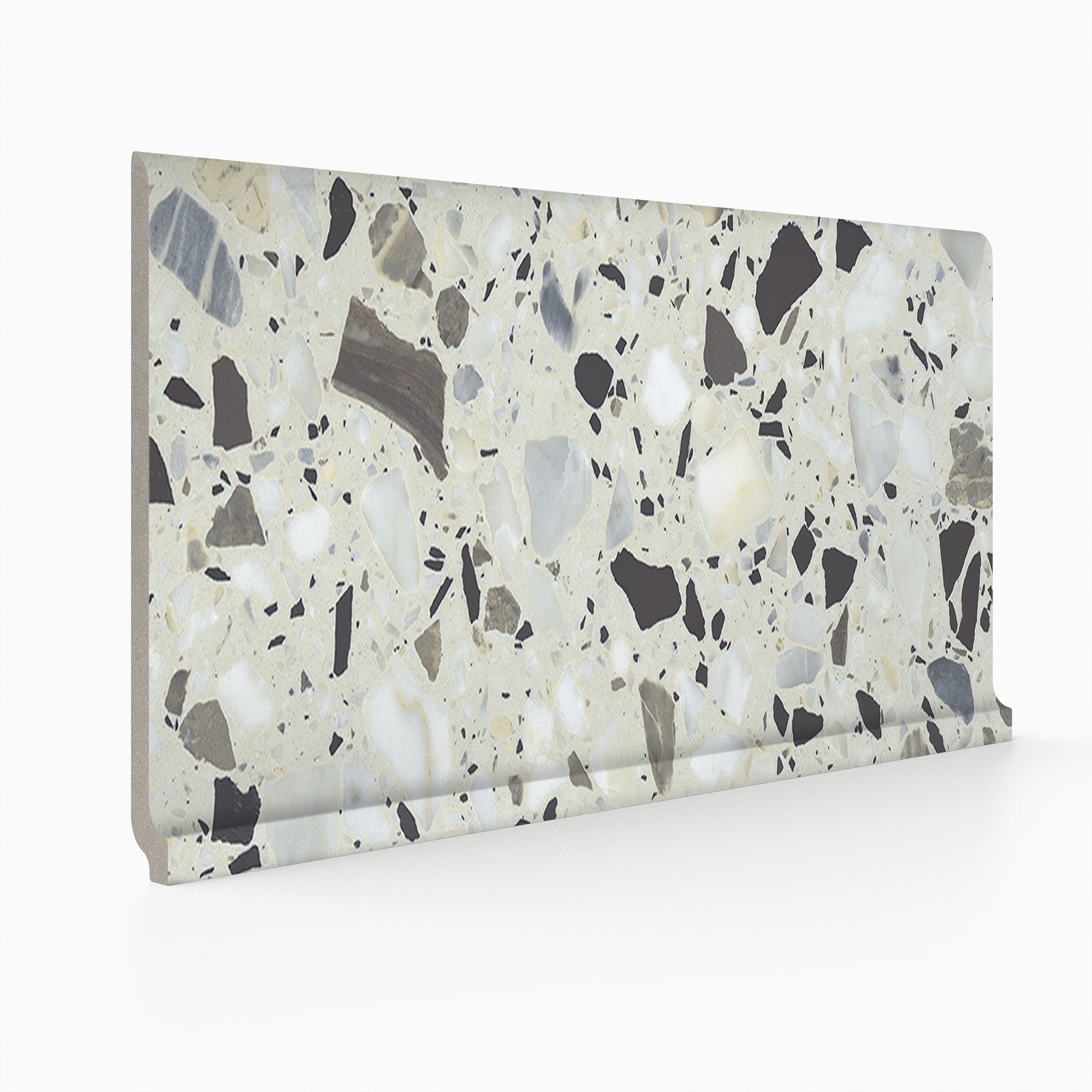 Terrazzo Allure™ 6x12 Matte Porcelain Cove Base Tile in Azure