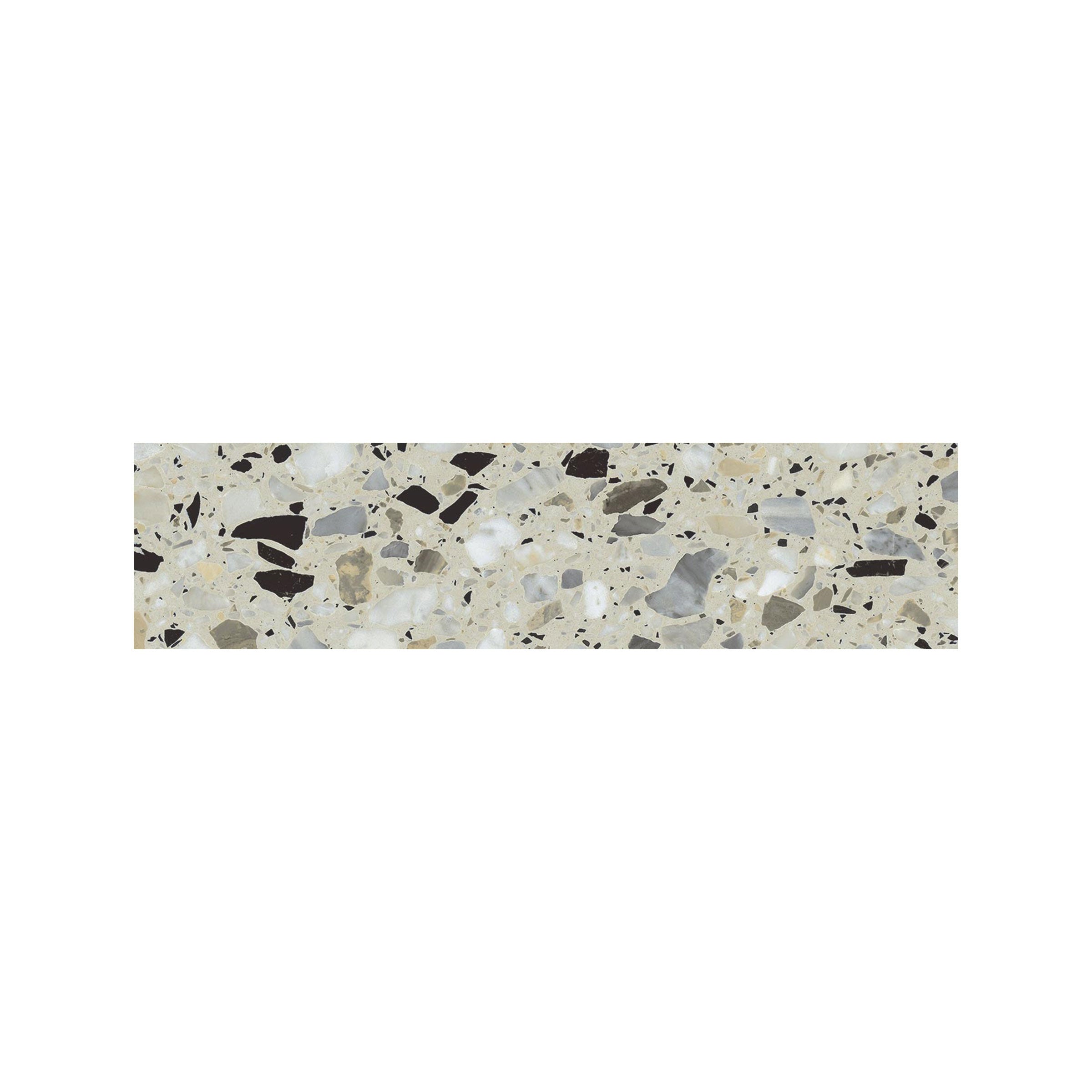 Terrazzo Allure™ 3x12 Matte Porcelain Bullnose Tile in Mesquite