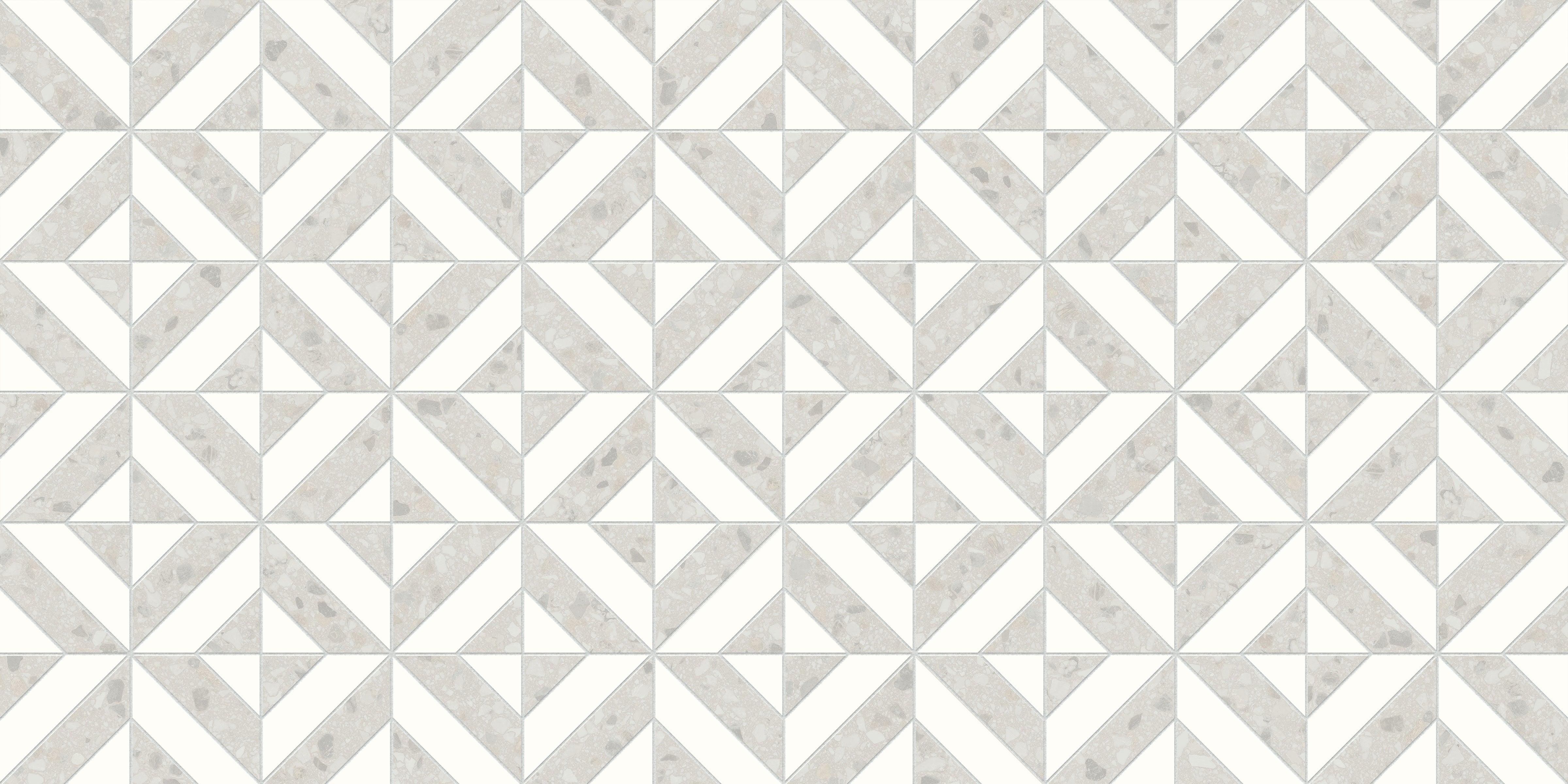 Terrazzo Allure™ 12x12 Matte Iconic Deco Porcelain Tile in Snow