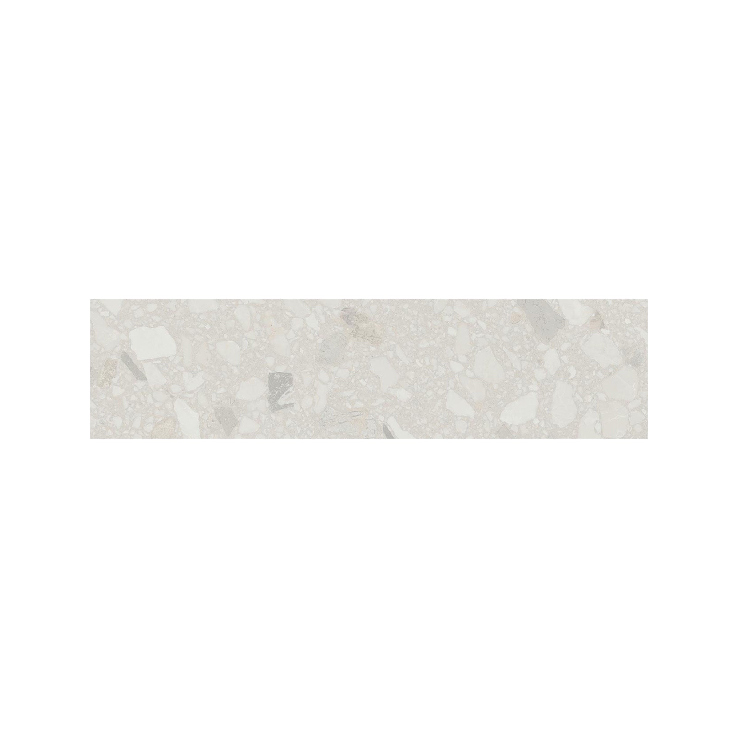 Terrazzo Allure™ 3x12 Matte Porcelain Bullnose Tile in Snow