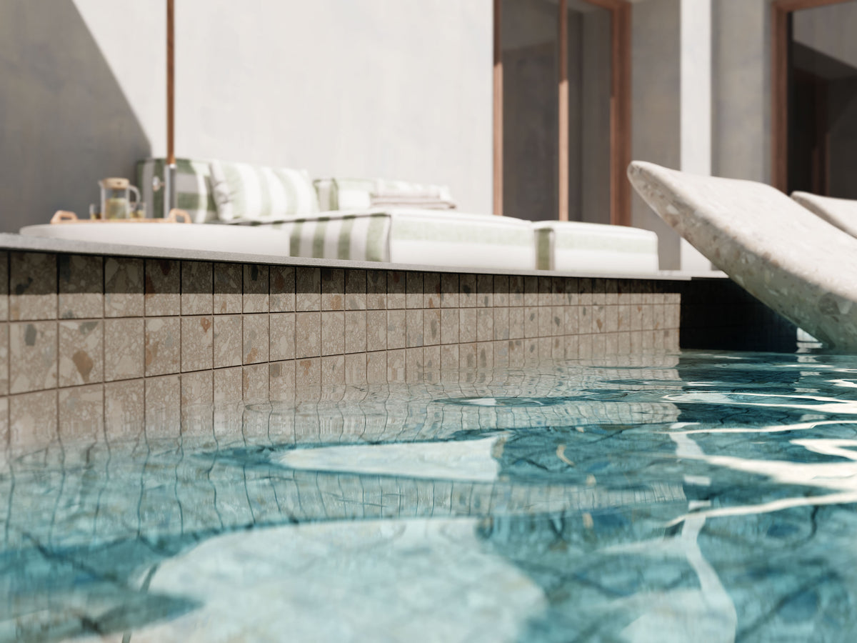 Terrazzo Allure™ 2x2 Matte Porcelain Mesh Mosaic Tile in Tortoise