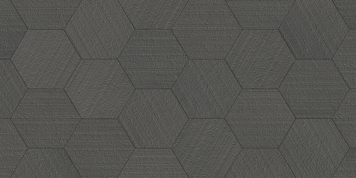 Shapes 10x10 Chiseled Hexagon Porcelain Tile in Metropolis
