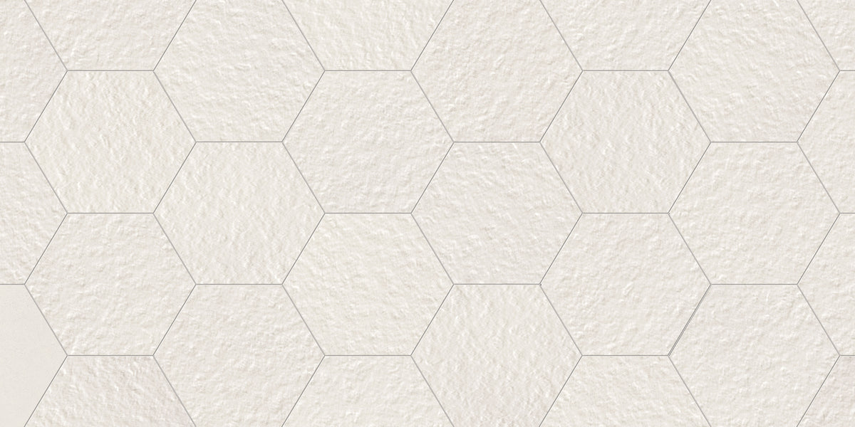 Shapes 10x10 Raw Hexagon Porcelain Tile in Pearl