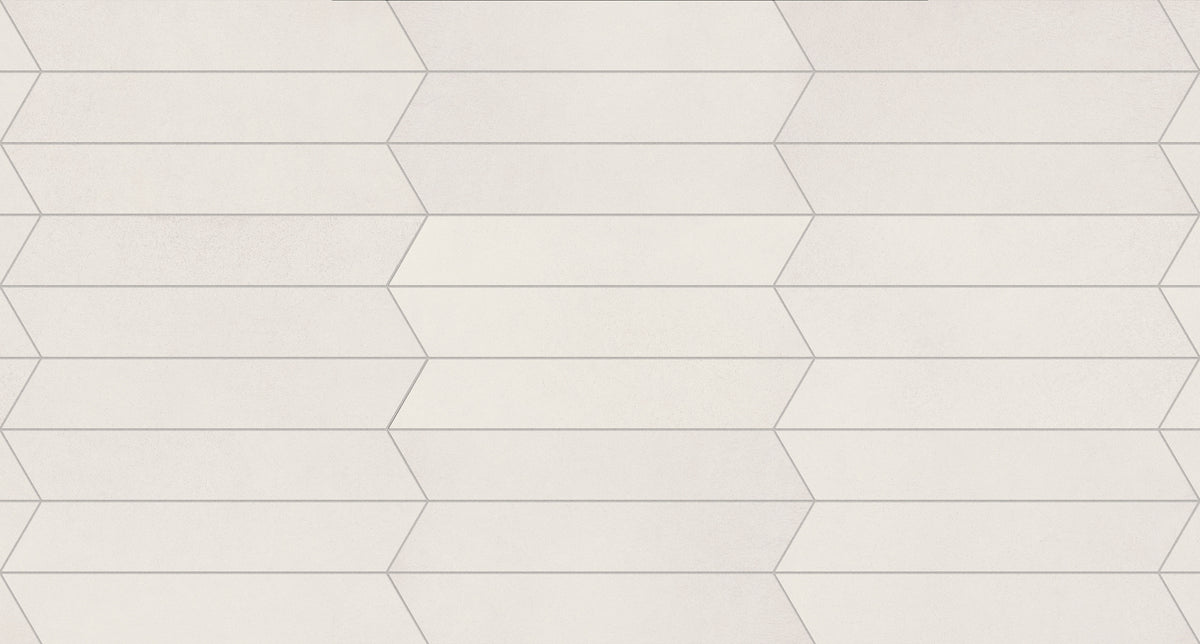 Shapes 4x24 Matte Porcelain Chevron Tile in Pearl A+B