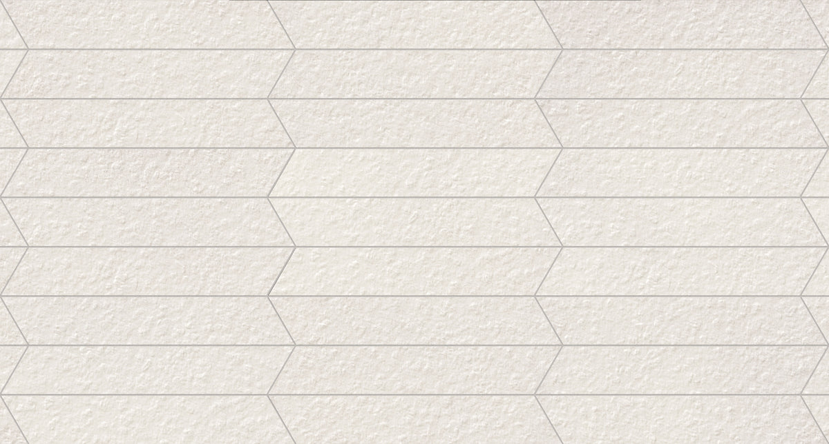 Shapes 4x24 Raw Porcelain Chevron Tile in Pearl A+B