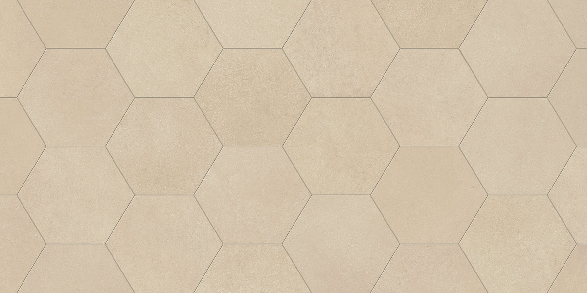 Shapes 10x10 Matte Hexagon Porcelain Tile in Sand