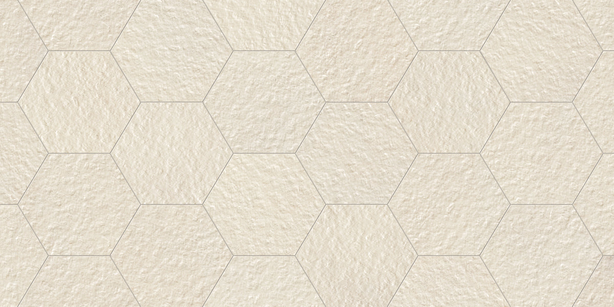 Shapes 10x10 Raw Hexagon Porcelain Tile in Tan